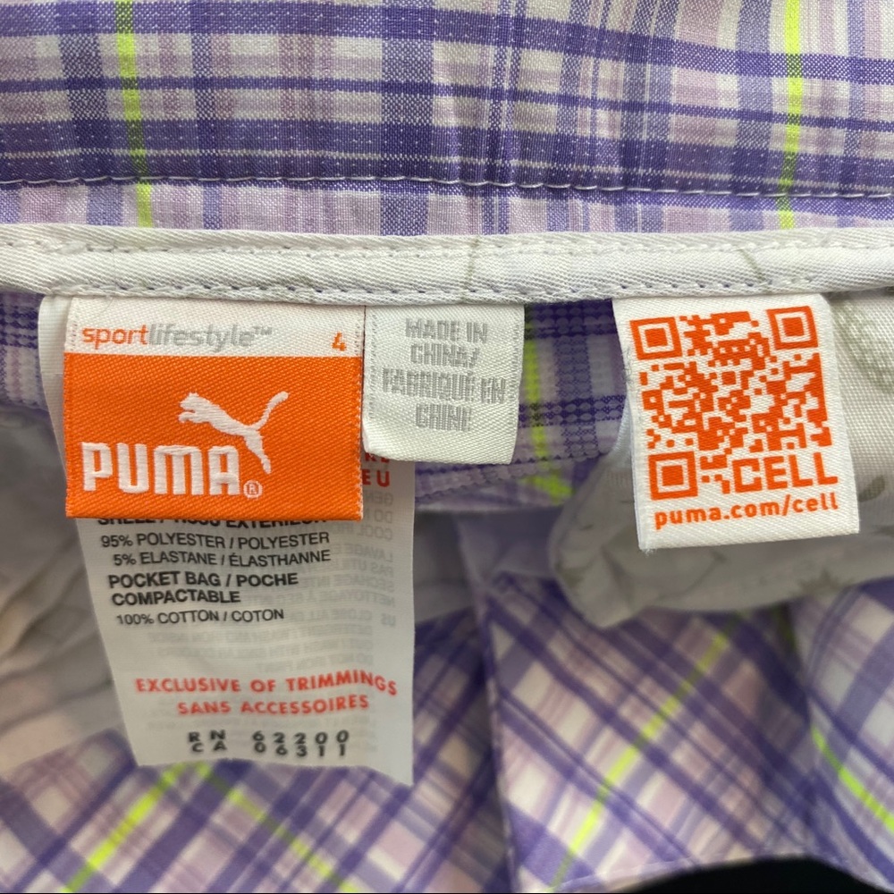 Puma Golf Plaid Tech Shorts Size 4 - Picture 6 of 9